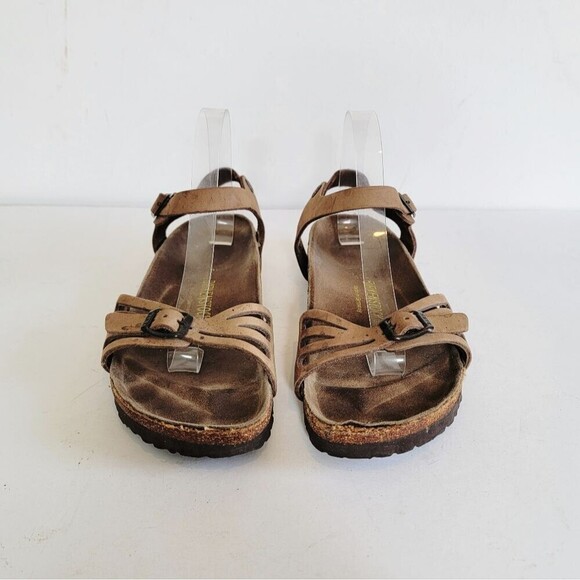 Birkenstock Bali EU 40 Medium/Narrow Tan Brown Ankle Buckle Two Strap Sandals - Picture 8 of 16